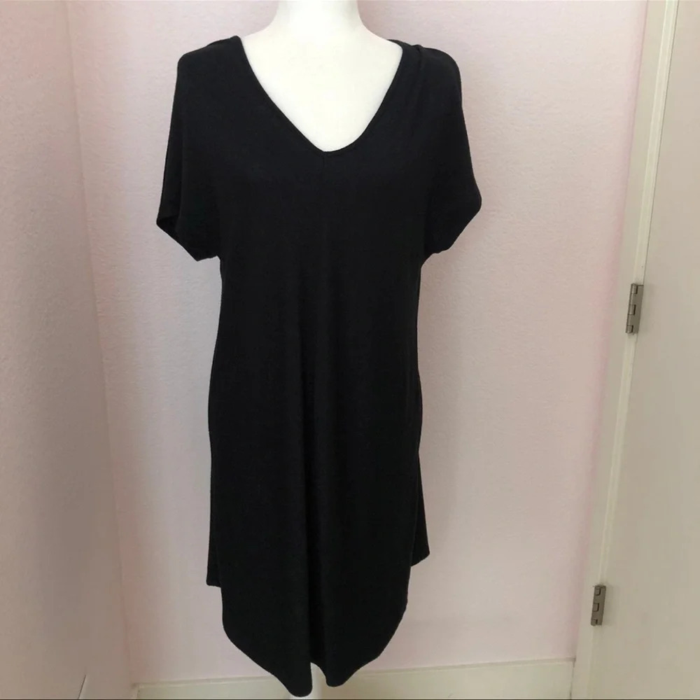 Gap casual black v- neck short sleeve knit dress XS - Picture 4 of 8